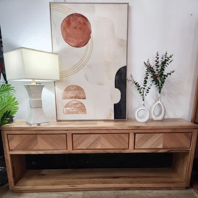 Flinders 3 Drawer Messmate Timber Console Table (Brand New) Buffets