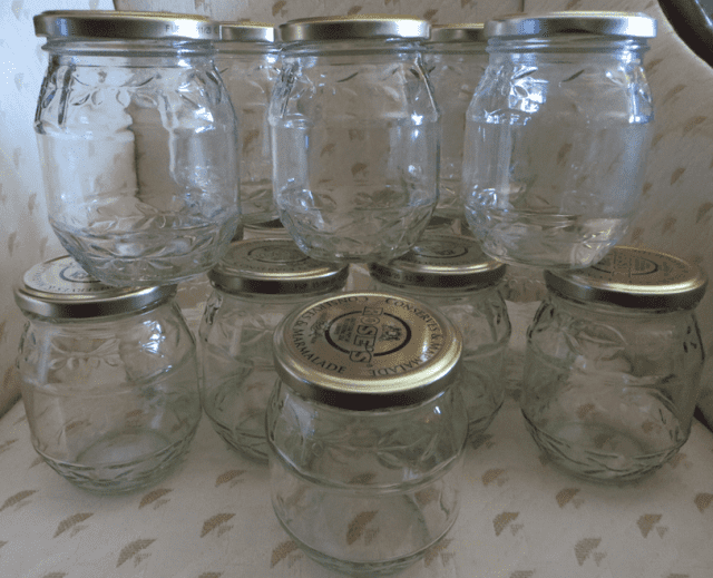 ten empty, lidded, pretty glass jam jars to fill as gifts