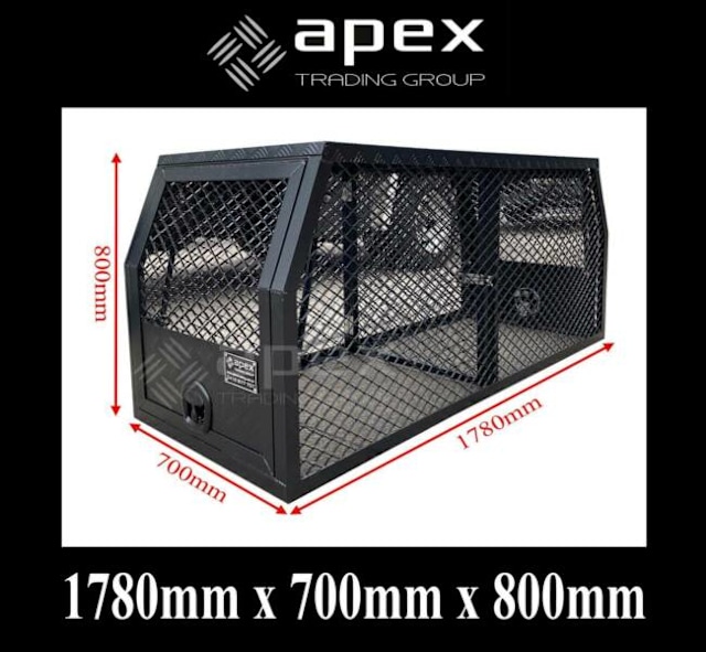 BRAND NEW APEX BLACK ALUMINIUM UTE TRUCK DOG CAGE TOOL BOX HUNTING