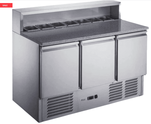 FEDX Three Door Salad Prep Fridge with Marble Top 402LRent or Buy