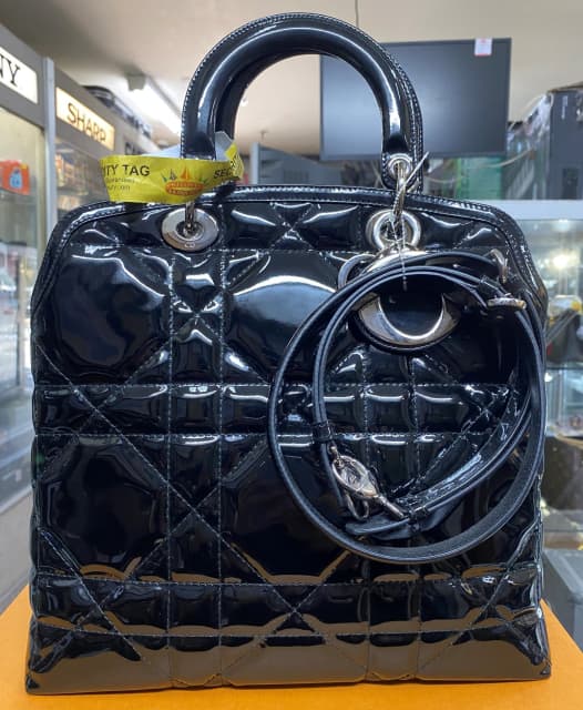 Christian Dior Patent Cannage Granville Tote Black Bag P3393942 Bags