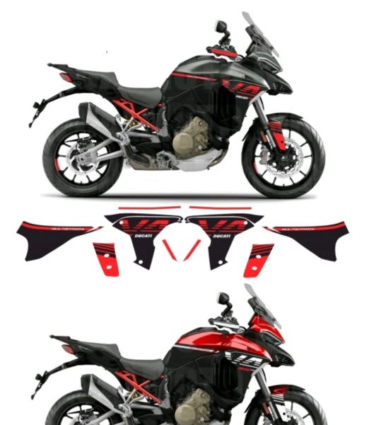 DUCATI MULTISTRADA V4 MATT COMPLETE FAIRING GRAPHIC DECALS Motorcycle