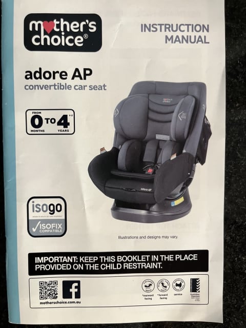 Mothers choice adore 2024 ap convertible car seat