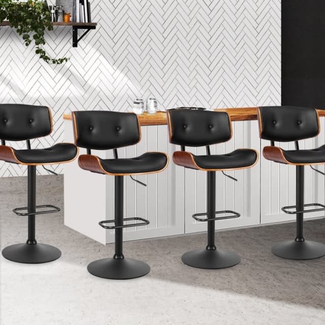 4x Gas Lift Leather Bar Stools Free Delivery Stools & Bar stools