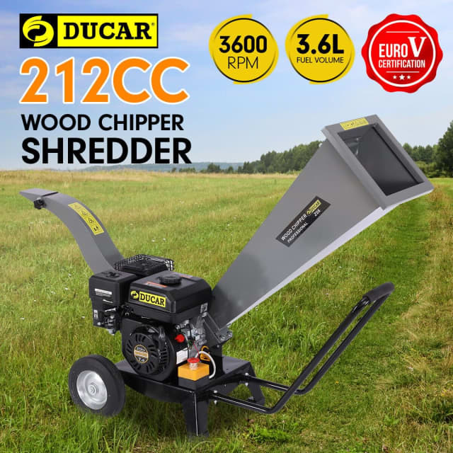 7HP Wood Chipper Shredder Mulcher Upright Grinder Garden Tools