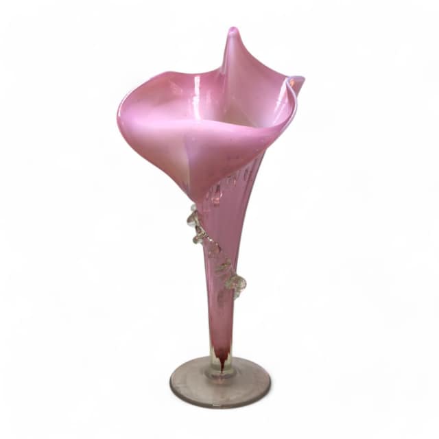 Victorian Glass Tulip Flute Vase with Spiral Design Vases & Bowls in