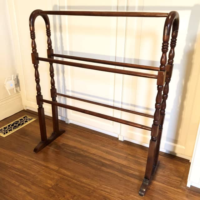 90x79cm Polished Antique Style 5 Rail Timber Towel Drying Rack Other