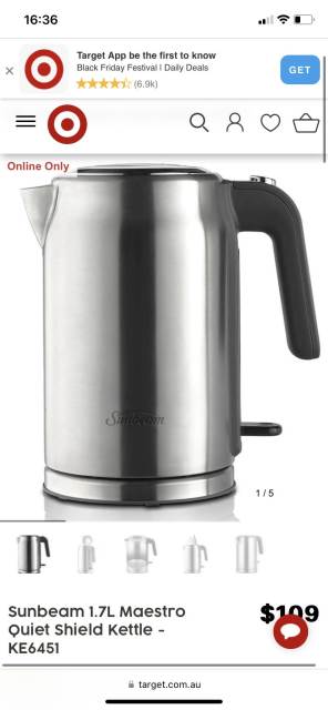 sunbeam ke6451 maestro kettle quiet shield