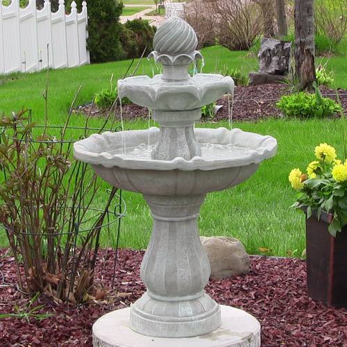 SOLAR POWERED 2-TIER BIRD BATH WATER FOUNTAIN NEW | Other Home & Garden ...