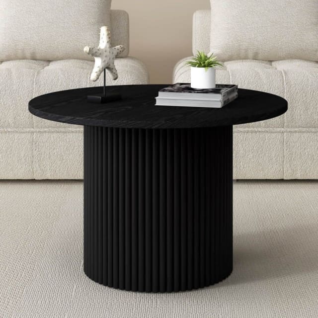 Luxe Black Ribbed Texture Wooden Coffee Table Coffee Tables Gumtree