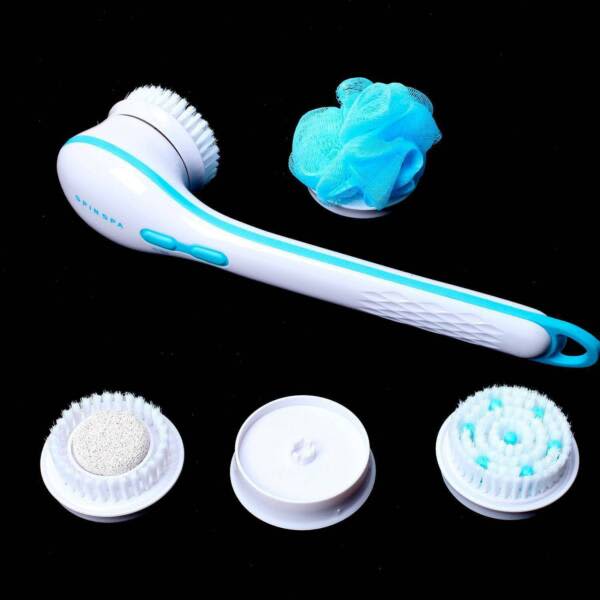 Electric Bath Shower Brush Spinning Spa Body Back Massage Cleaning