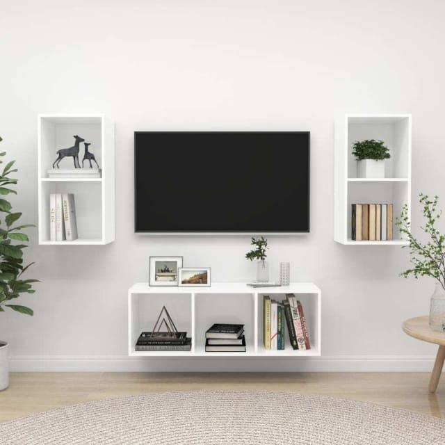 Elmira 3 Piece TV Set White Engineered Wood... Entertainment