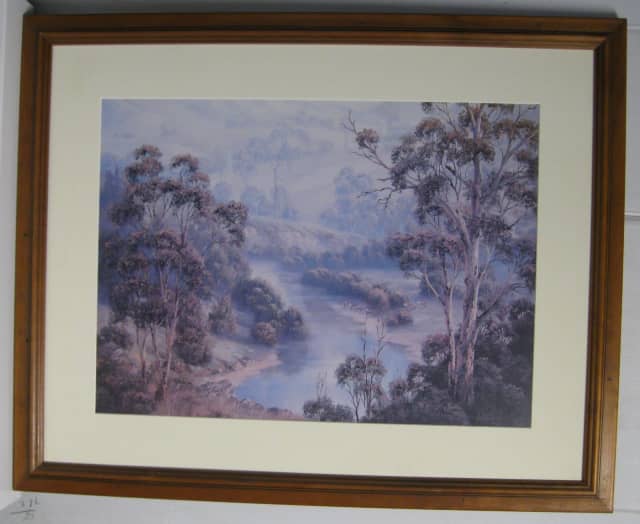 Print of a lovely Australian landscape in a wooden frame Picture