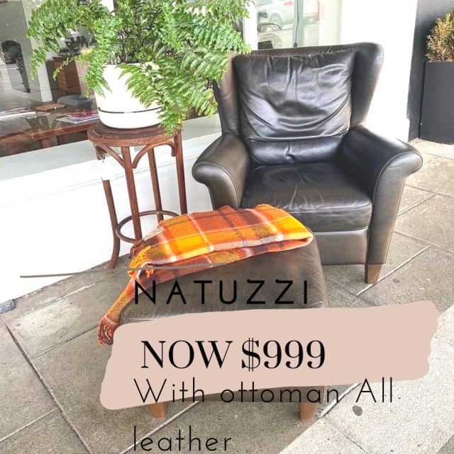 natuzzi wingback chair