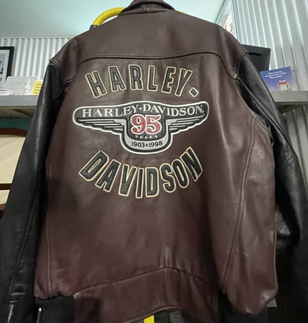 Harley Davidson 95th Year Motorcycle Jacket Brown & Black Jackets