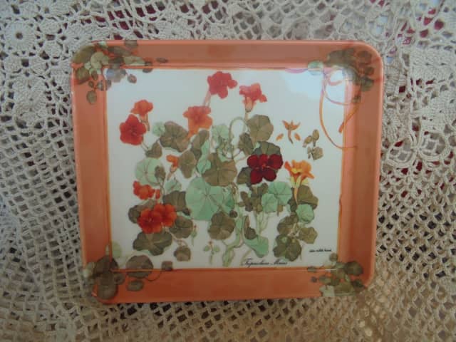 VINTAGE MABEL SCATTER TRAY MADE ITALY TROPAEOLUM MAIUS ATELIER