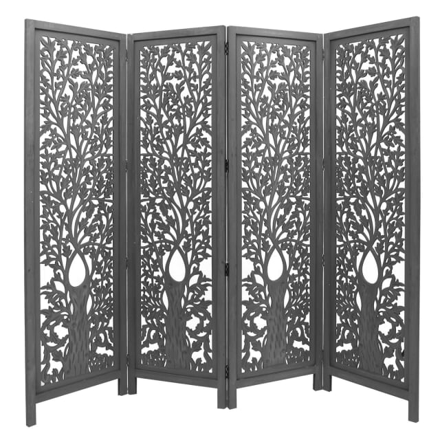 4 Panel Room Divider Screen Privacy Shoji Timber Wood Stand Bookcases