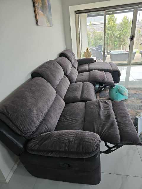 Bourbon fabric modular recliner suite with chaise price sale