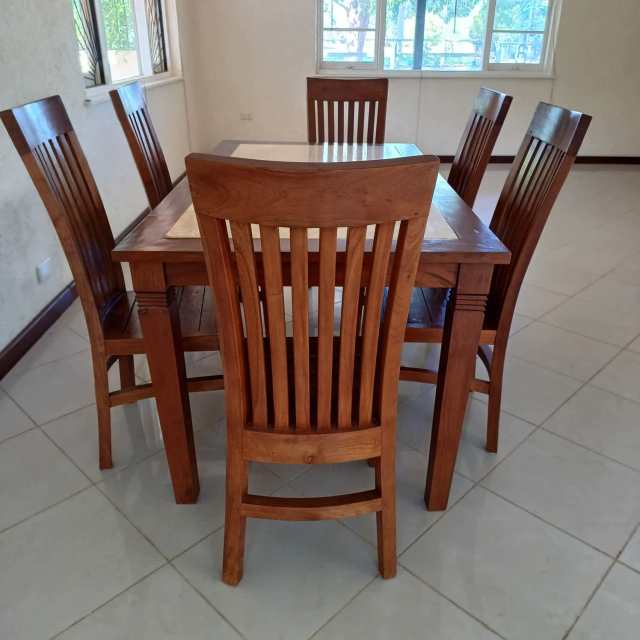 Dinner table with 6 chairs with marble insert - Dining Tables in ...