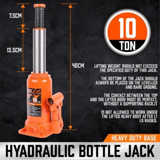 10 Ton Hydraulic Bottle Jack Heavy Duty Hand Tools Gumtree