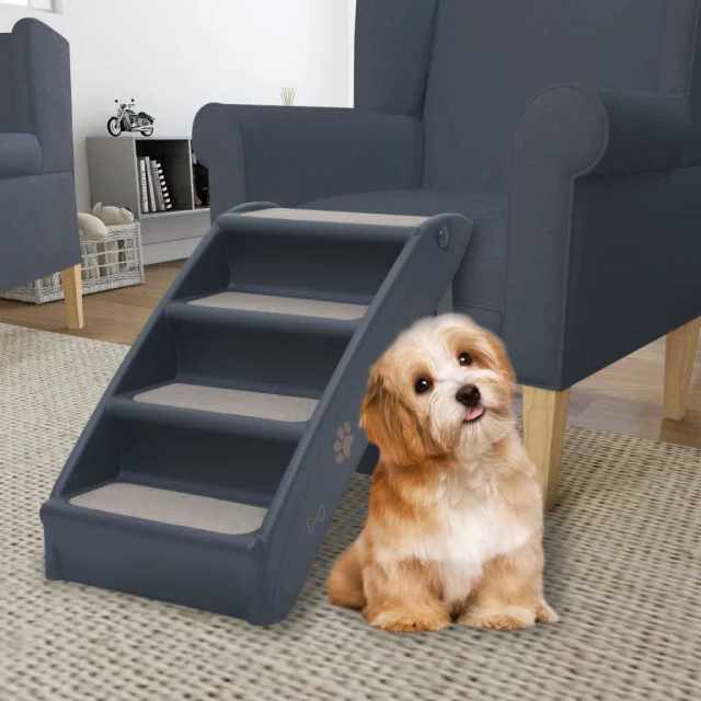 Folding 4Step Dog Stairs Dark Grey Pet Products Gumtree Australia