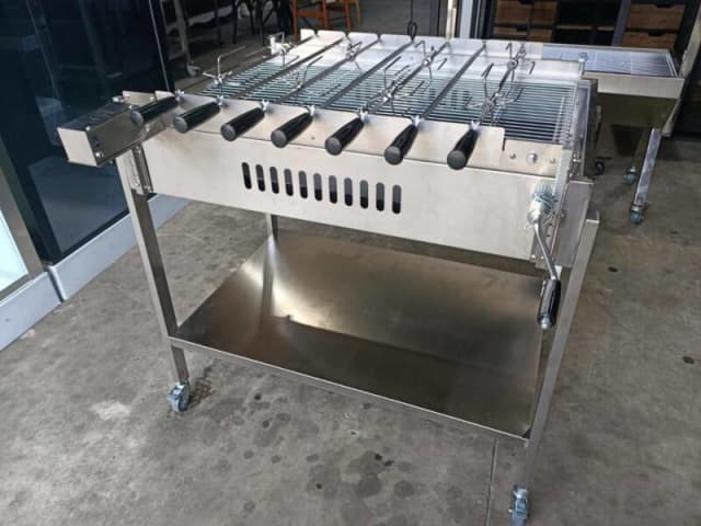 NEW CHAIN-DRIVEN STAINLESS STEEL CYPRUS BBQ GRILL SOUVLA ROTISSERIE ...