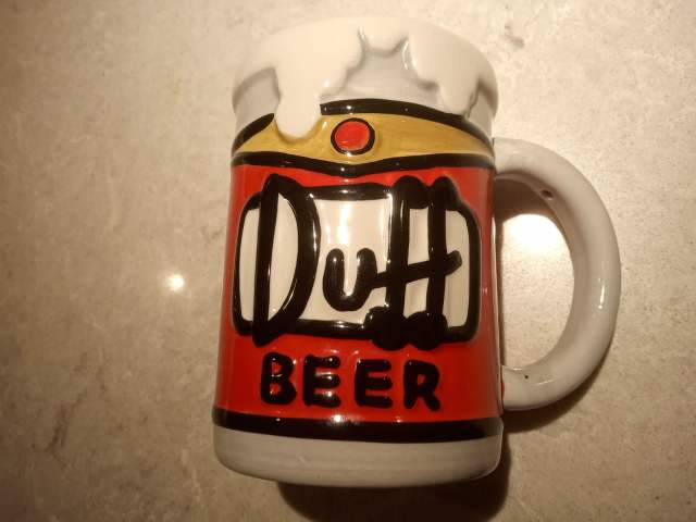 VINTAGE The Simpsons Duff Beer Mug 3d Matt Groening 12 cm h as new ...