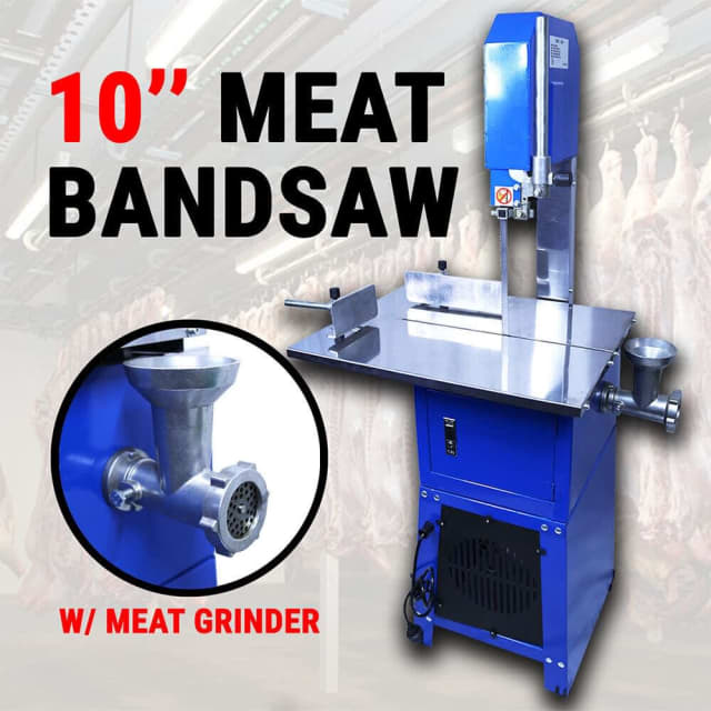 New, Meatsaw Electric Bandsaw W/ Mincer Meat Saw Sausage Grinder Cut