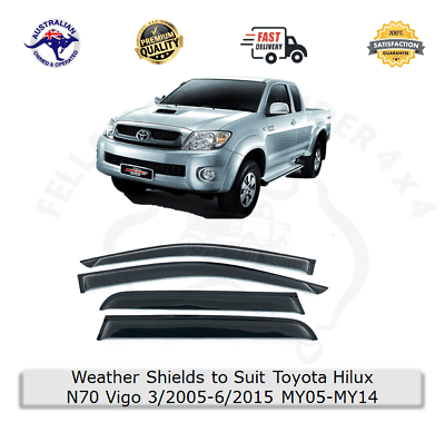 Weather Shields Window Sun Visors To Suit Toyota Hilux N70 05-15 | Auto ...