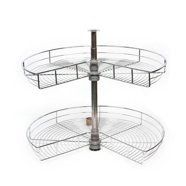 KITCHEN PANTRY CORNER ROTATING CAROUSEL REVOLVING MENTAL BASKET 270 c Other Appliances