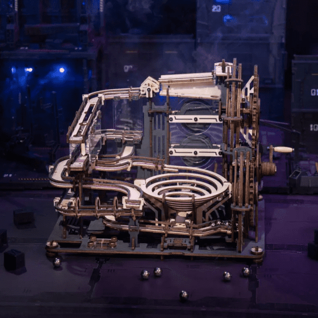 ROKR Motorized Night City Marble Run Wooden 3D Puzzle (Preassembled