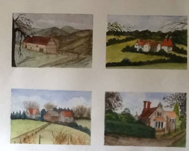 Charming Set of Four Original Watercolours of English Country Scenes