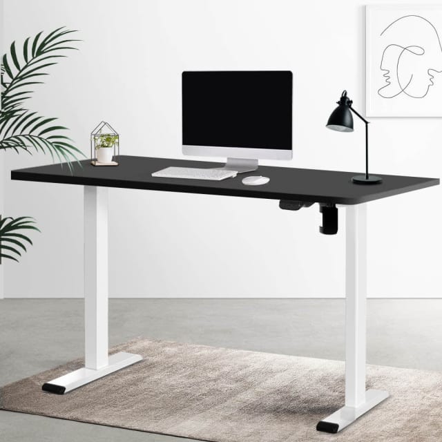 Electric Standing Desk Motorised Sit Stand Desks Table White Black
