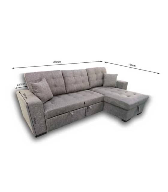 Rolin 2.7M L Shaped Functional Fabric Corner Sofa Bed Sofas Gumtree Australia Kingston Area
