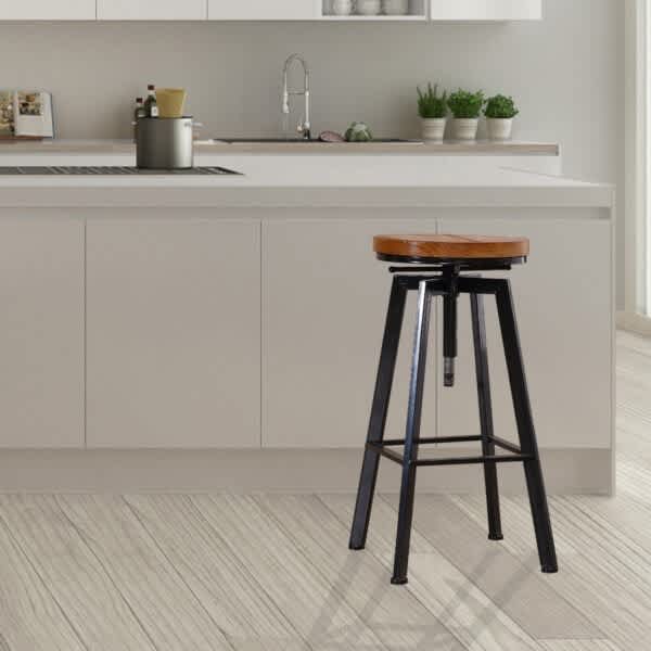 Levede Industrial Bar Stools Kitchen Stool Wooden Barstools Swivel