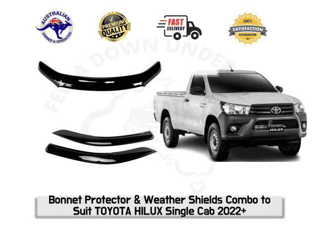 Bonnet Protector Weather Shield To Suit Toyota Hilux Single Cab 22-23 ...