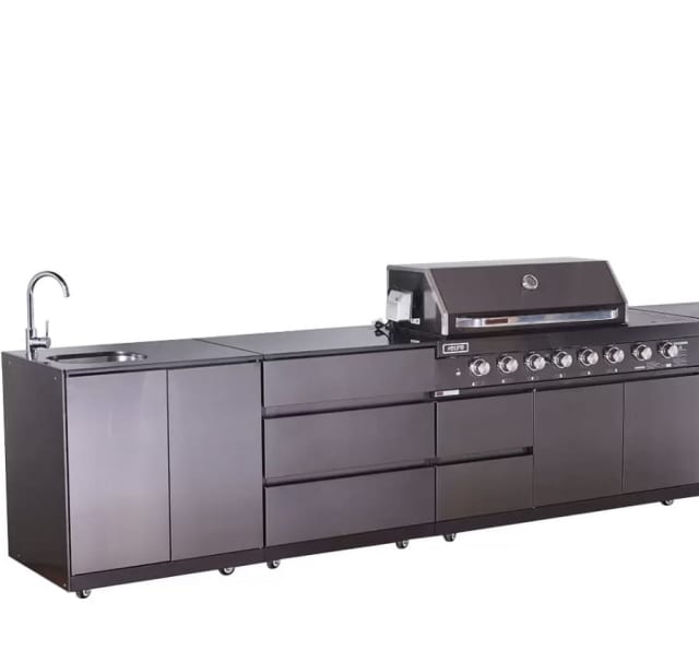New, store display BBQ Euro Black Stainless Steel outdoor Kitchen BBQ