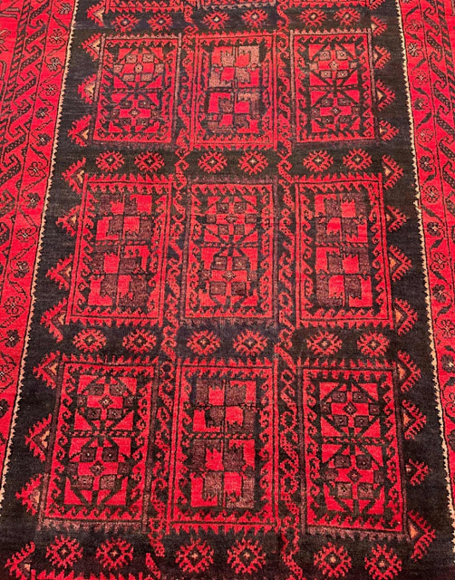 Pure wool room size handmade vintage Persian Quchan rug 287x142cm