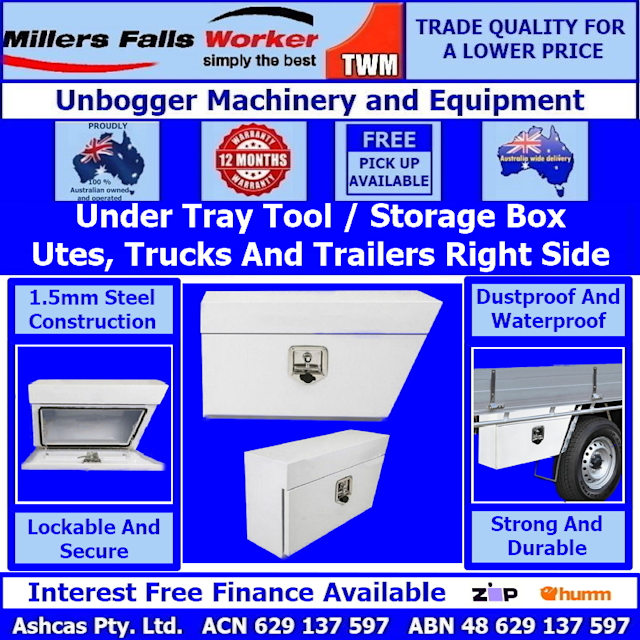 Steel Millers Falls White Right Side Under Tray Tool / Storage Box