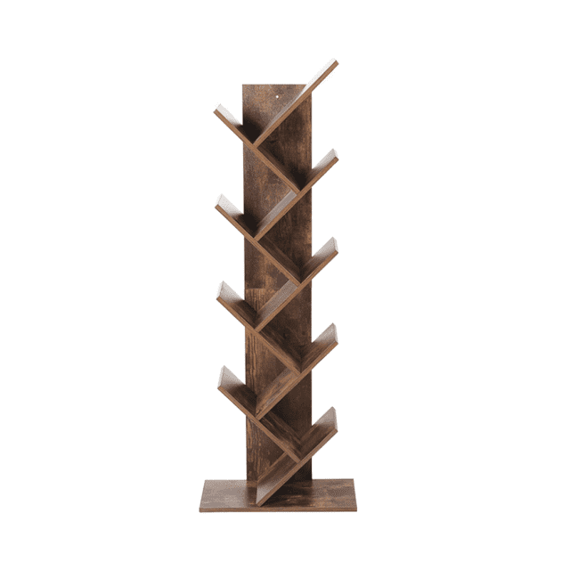 8Tier Bookshelf Wooden Tree Bookcase Storage Home Decor Display Stand
