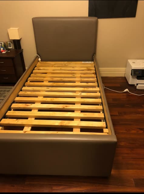 King Single Leather Bedframe | Beds | Gumtree Australia Campbelltown ...