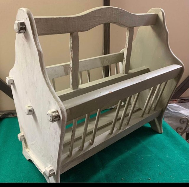 A classic Vintage Wooden Magazine Rack. Shabby chic. Decorative