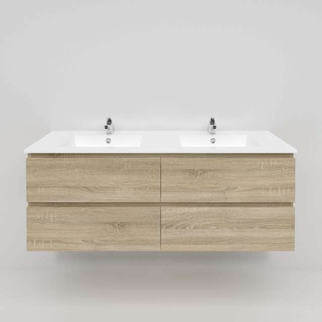 1500mm White Oak My Depot Wall Hung Bathroom Vanity With Ceramic Top