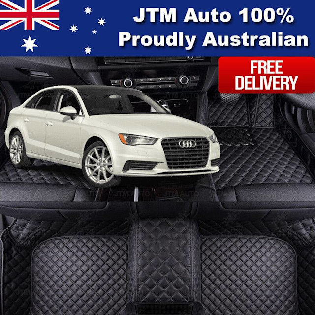 Custom Made Leather Floor Mats Front Rear to suit Audi A3******2018