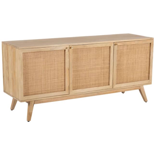 Olearia Buffet Table 150cm 3 Door Solid Mango Wood Storage Cabin