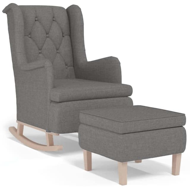 Armchair with Solid Rubber Wood Rocking Legs Fabric Armchairs