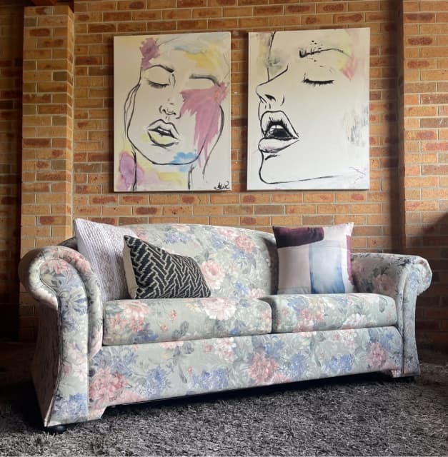 ASHLEY FURNITURE AUSTRALIAN MADE FLORAL 3 SEATER SOFA BED Sofas in Mulgrave VIC Gumtree