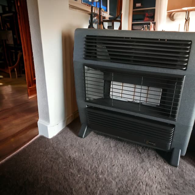 Omega Atlise Lancer Natural Gas Heater Black Marble Air Conditioning