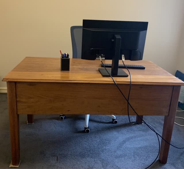 Solid Timber Office Desk with two draws. Desks Gumtree Australia