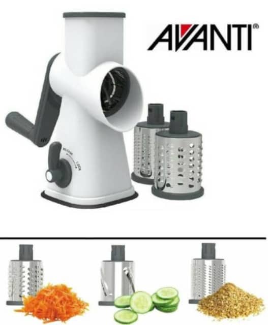 AVANTI Vegetable Food Manual Rotary 3x Drum Grater Chopper Slicer
